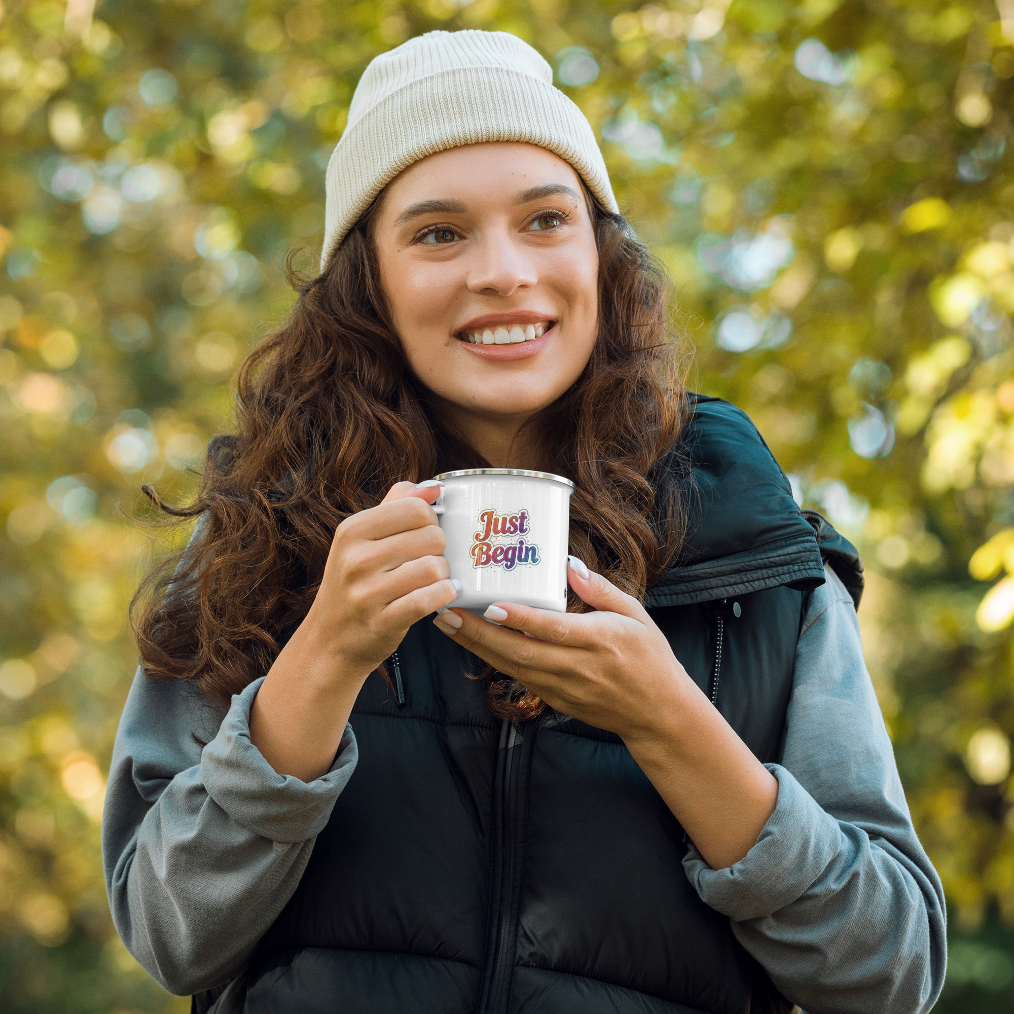 Enamel Mug: Just begin