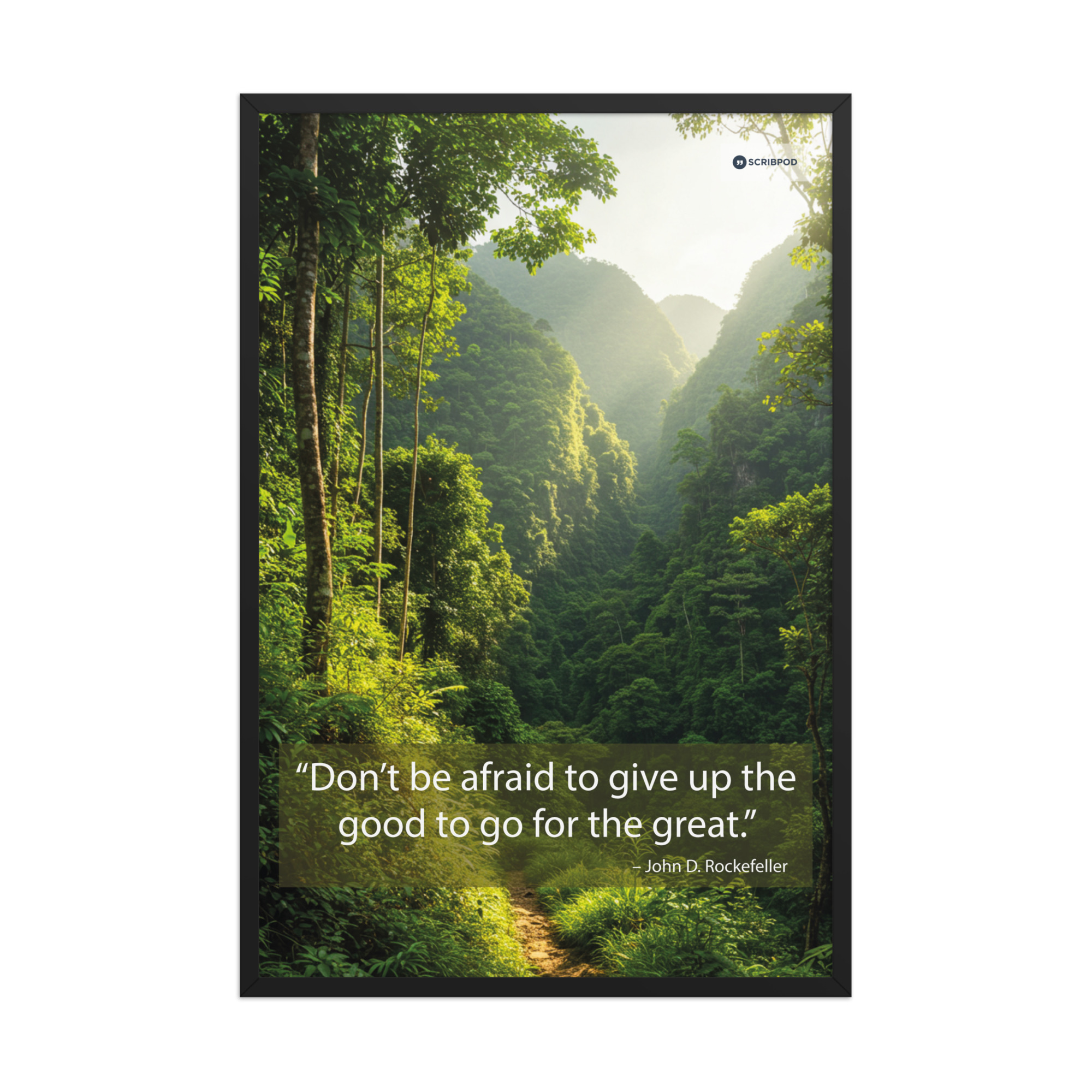 Framed poster: Don’t be afraid to give up the good