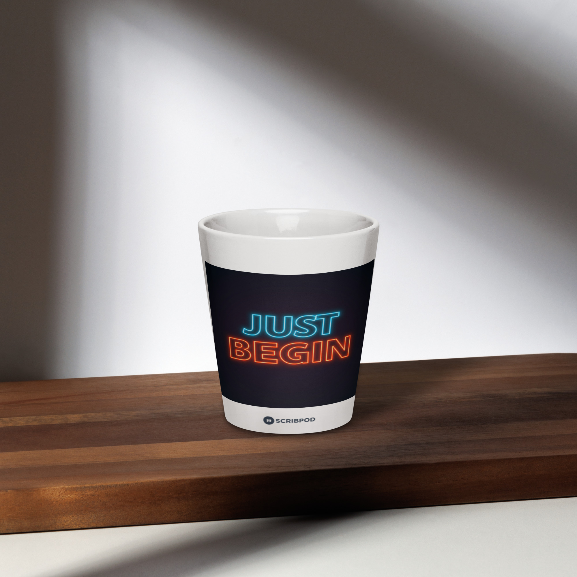 Latte mug: Just begin